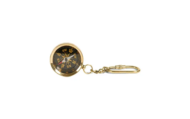 Compass Keychain Brass