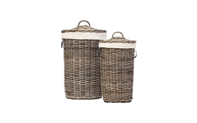 Kubu Vasketøjskurv Rattan 2-sæt