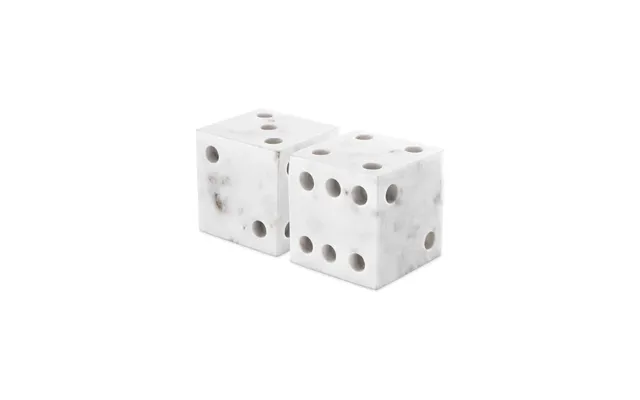 Visa Dice Decoration White Marble Set Of 2