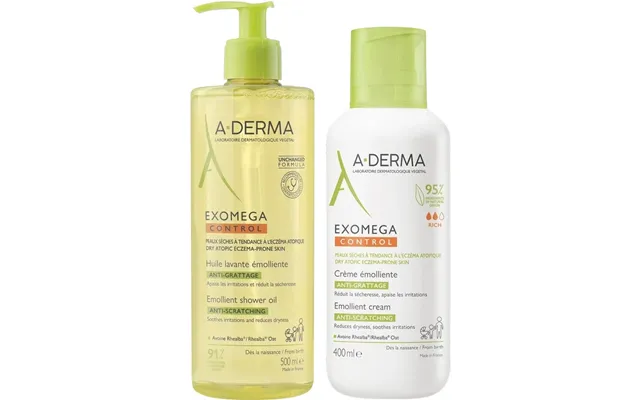 A-derma Exomega Control Shower Oil & Cream Set