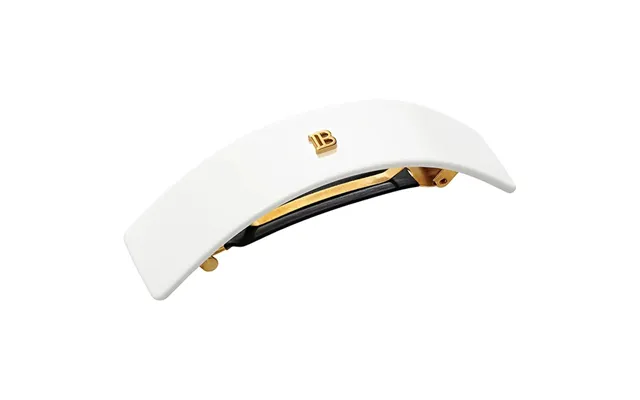 Balmain Paris Accessories Cellulose Acetate Barrette Pour Cheveux Large White 18k Gold