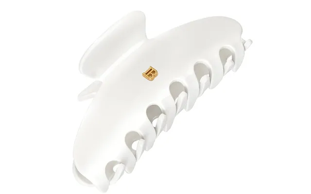 Balmain Paris Accessories Cellulose Acetate Pince À Cheveux Large White 18k Gold