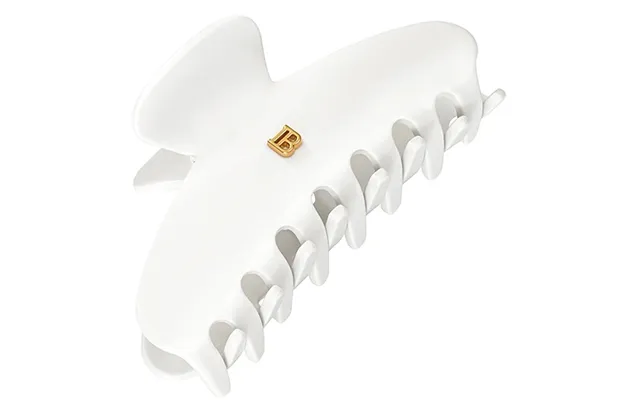 Balmain Paris Accessories Cellulose Acetate Pince À Cheveux Medium White 18k Gold