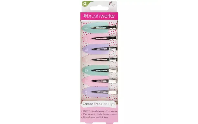 Brushworks Pastel No Crease Hair Clips 8 Pieces