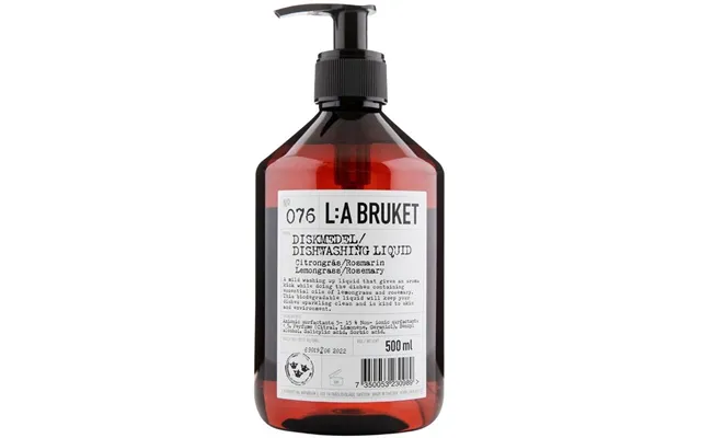 L A Bruket 076 Dishwashing Liquid - Lemongrass Rosemary 500 Ml