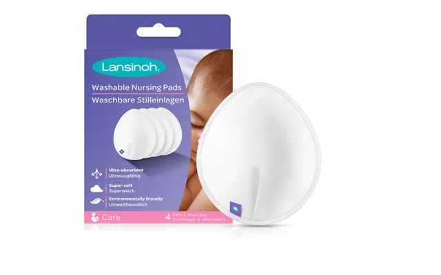Lansinoh Washable Nursing Pads - White 4 Pieces