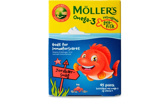 Möller's Omega-3 Geléfisk Jordbær 45 Pieces