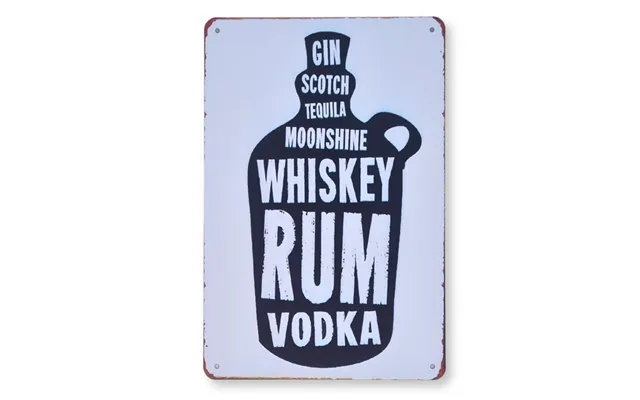 Emaljeskilt Gin Scotch Tequila Whiskey Rum Vodka