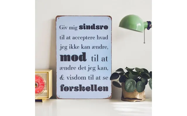 Emaljeskilt Giv Mig Sindsro - Sindsrobønnen