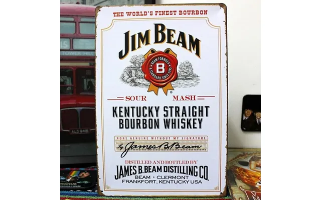 Emaljeskilt Jim Beam Bourbon Whiskey