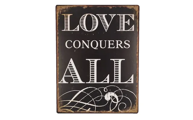 Emaljeskilt Love Conquers All