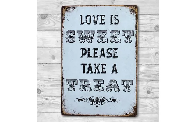 Emaljeskilt Love Is Sweet - Take A Treat