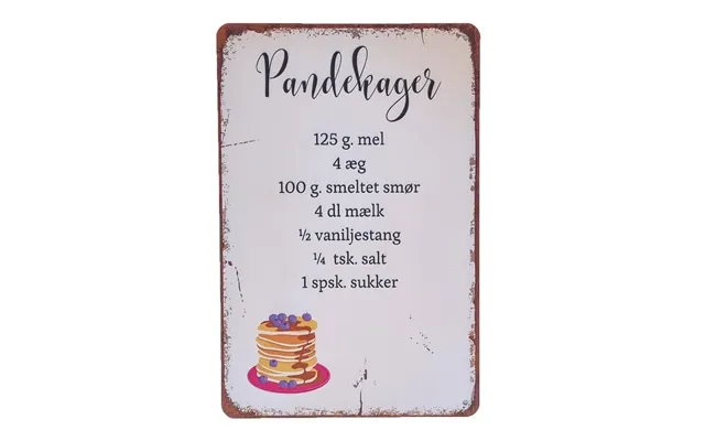 Emaljeskilt Pandekager - Opskrift
