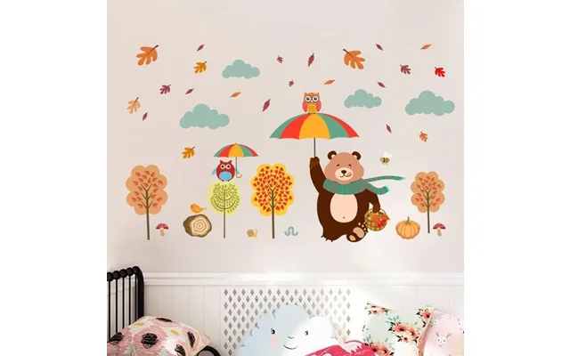 Wallsticker Efterårstema Med Bjørn