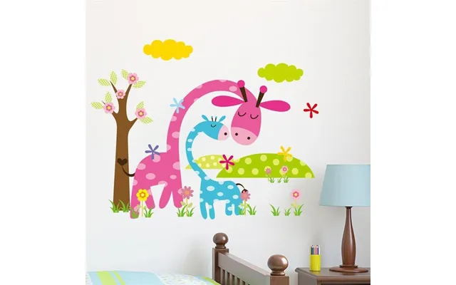 Wallsticker Giraffer Med Træ Og Landskab