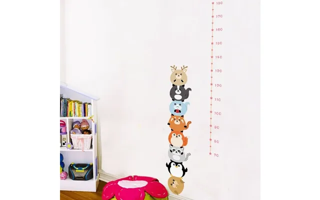 Wallsticker Højdemåler M. Søde Dyr