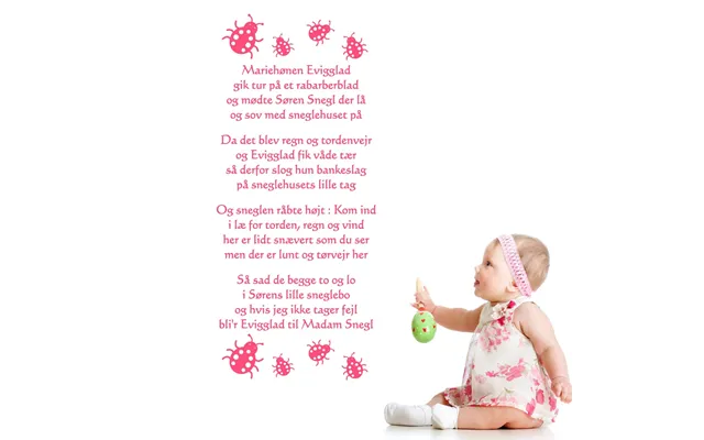 Wallsticker Mariehønen Evigglad