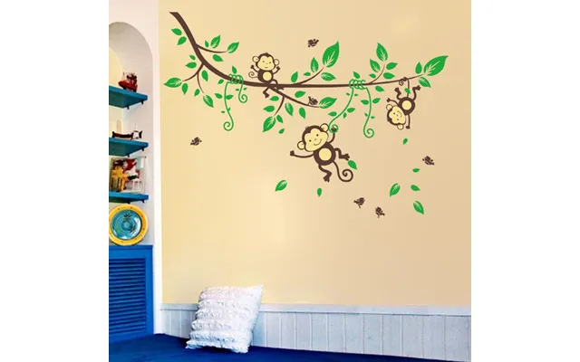 Wallsticker Små Aber Der Svinger Sig I Træ