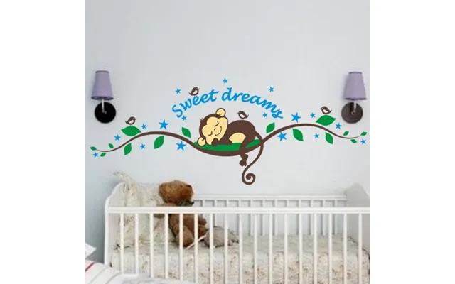 Wallsticker Sød Abe Der Sover På En Gren