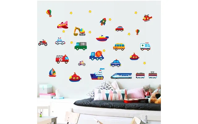 Wallsticker Transport-tema I Farver