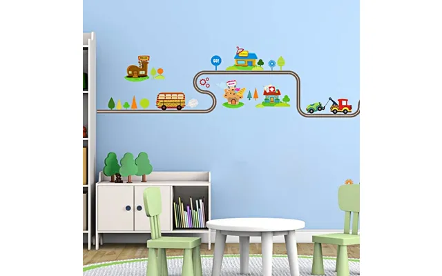 Wallsticker Vejbaner M. Biler Og Huse