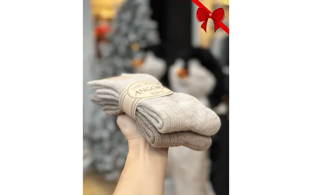 Angora Sokker I Den Lækreste Kvalitet- Beige - Lys Beige 43 46