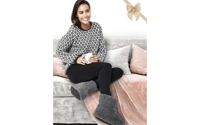 Bamsefutter 100% Uld Skridsikker Sål Høje Mørkegrå 43 44 product image