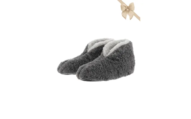 Bamsefutter 100% Uld Skridsikker Sål Korte Grå 35 36