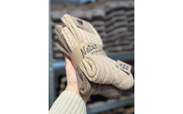 Uldsokker I Kraftig Kvalitet I Brun-beige. 2 Par 39 42