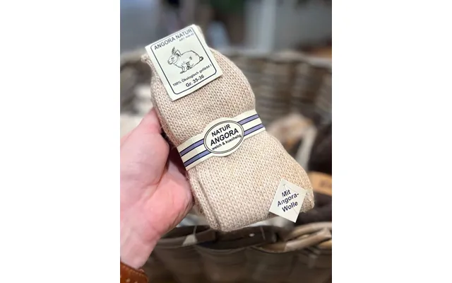 Uldsokker Til Børn Med Angora Uld I Beige 23-26