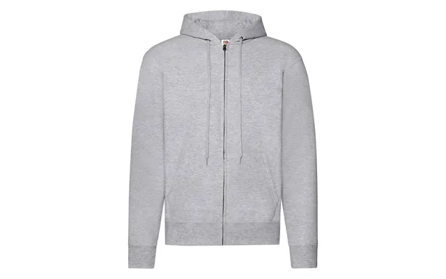 Hoodie Klassisk Med Lynlås - Grå