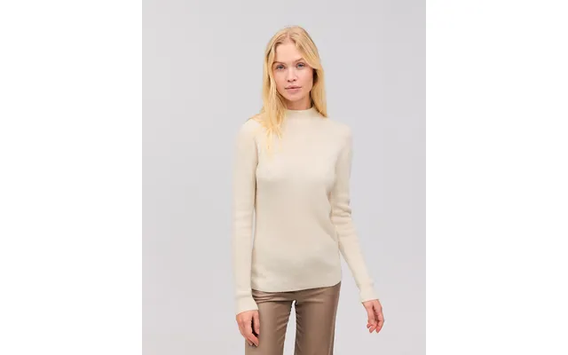 Mathilde Ribstrikket Cashmere Bluse Neutral White