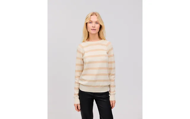 Olivia Cashmere Stripe Beige White