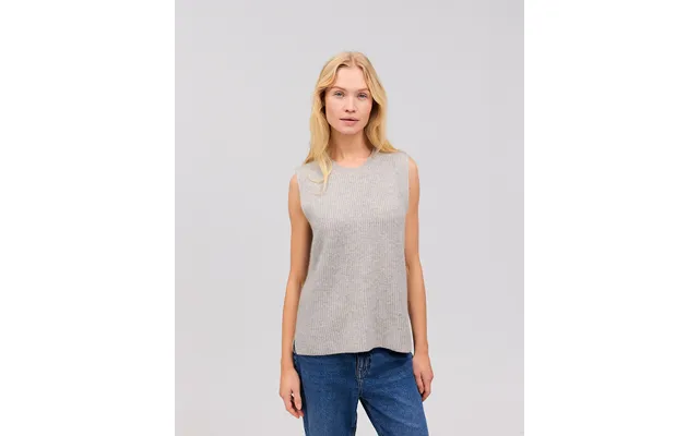 Thora Cashmere Vest Lys Grå