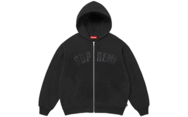 Supreme Arc Thermal Lined Zip Up Hooded Sweatshirt 'black'