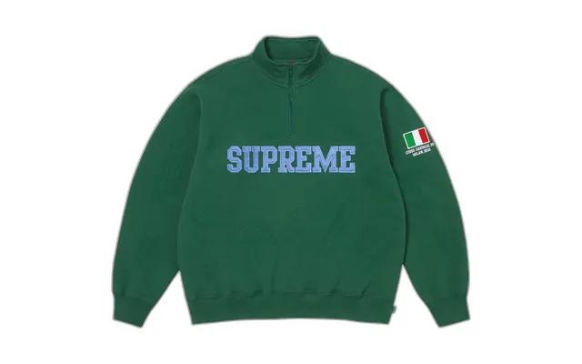 Supreme Shop Flag Half Zip Pullover 'dark Green Milan'