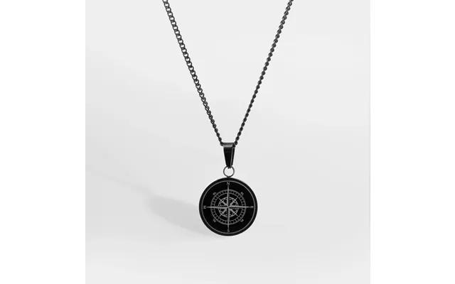 Compass Halskæde Sort - 60 Cm