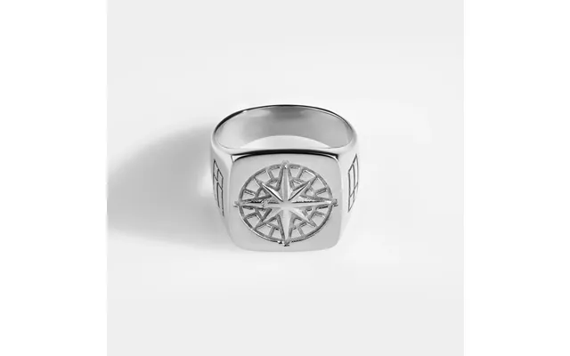 Compass Oversize Signet Ring Sølv - Str. 8