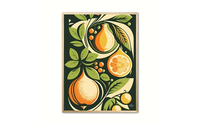 Frugt 1 - Retro Plakat 21 X 29,7 Cm A4