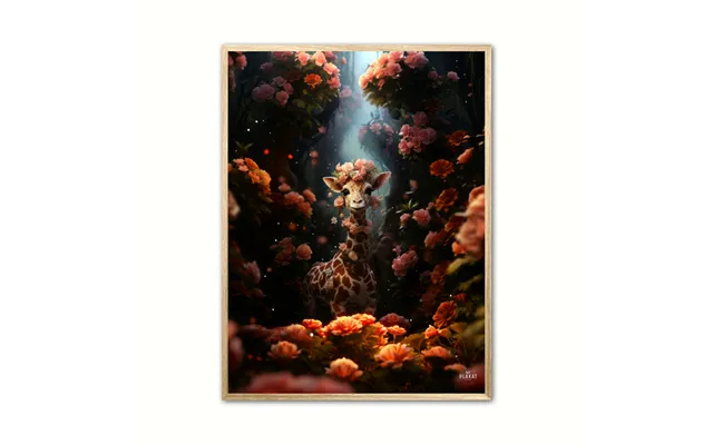 Plakat Med Floral Girafantasia Plakat Zoom 4 - Giraf Plakat 3 50 X 70 Cm B2