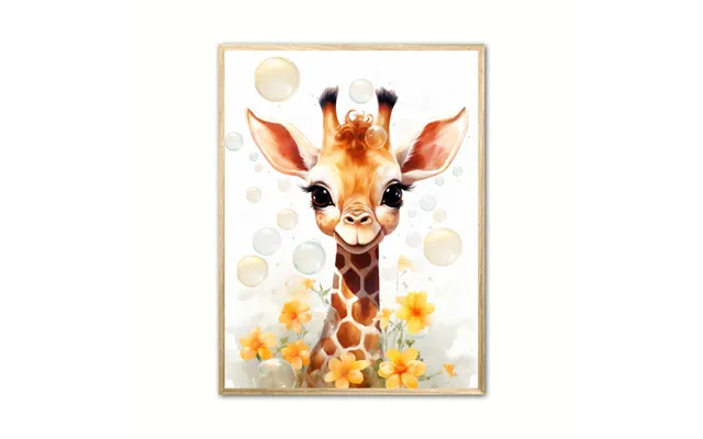 Plakat Med Giraffens Bobleleg - Giraf Plakat 14 50 X 70 Cm B2