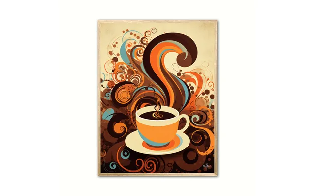 Plakat Med Kaffe Abstrakt - Plakat Nr. 7 30 X 40 Cm