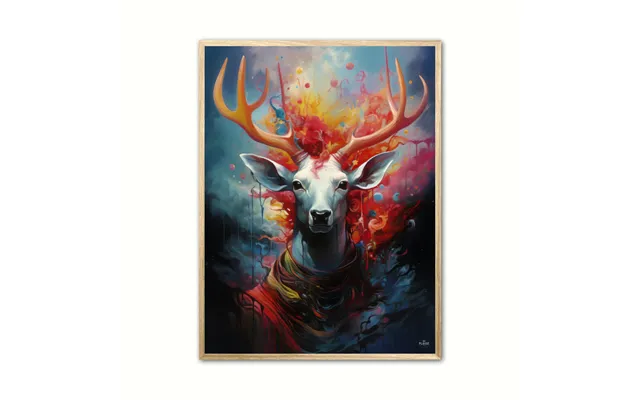 Plakat Med Nebulous Beauty Stag's Dynamic Pose - Plakat 30 X 40 Cm