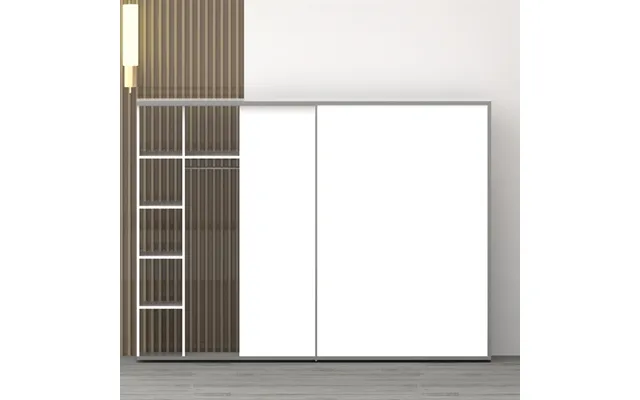 Garderobeskab Med 2 Skydelåger 267×80 Cm Hvid