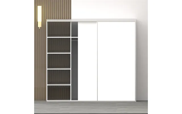 Garderobeskab Med Skydelåger 210×80 Cm Hvid