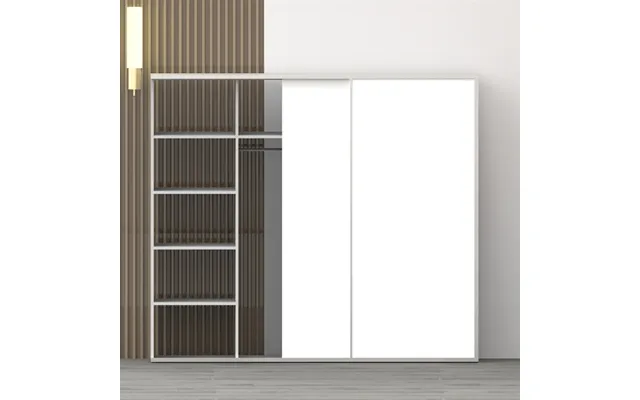 Garderobeskab Med Skydelåger 230×80 Cm Hvid