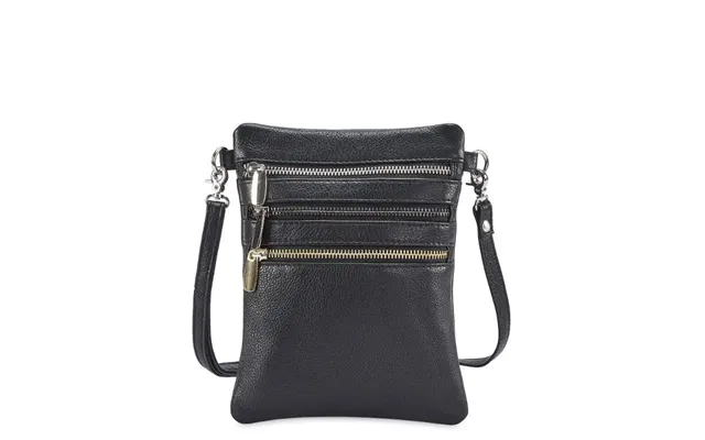 Style Ganges I Sort. To Stk. På Lager . Fed Mindre Skulder- Og Crossbody Lædertaske Med Flotte Lynlåse I Tre Farver