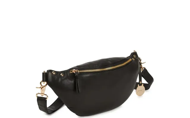 Style Lizard I Sort M. Guld. Superfed Unisex Bumbag I Læder I Perfekt Mellemstørrelse