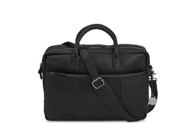Style Ocean I Smukt Sort Kvalitetslæder. Fed Unisex Rejse- Og Arbejdstaske Med Plads Til Din Laptop