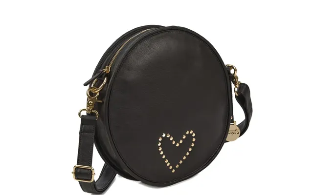 Style Odin I Sort M. Hjerte I Nitter Af Guld. Ultrasmuk Skulder- Og Crossbodytaske